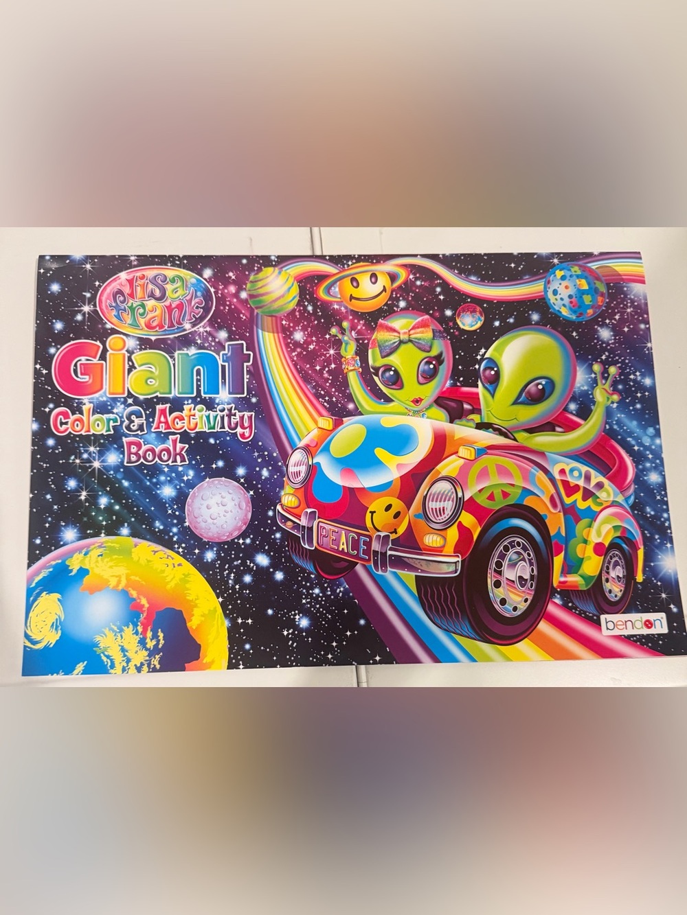 Lisa Frank Neon Alien Peace Car Poster - Multicolor
